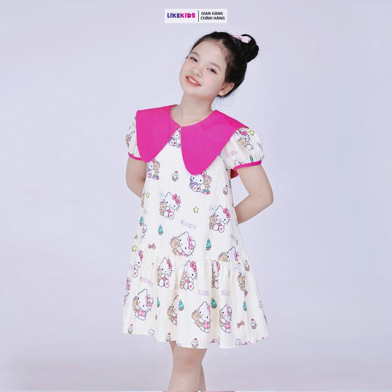 Đầm váy xốp cho bé gái họa tiết KITTY LikeKids MH2 L82