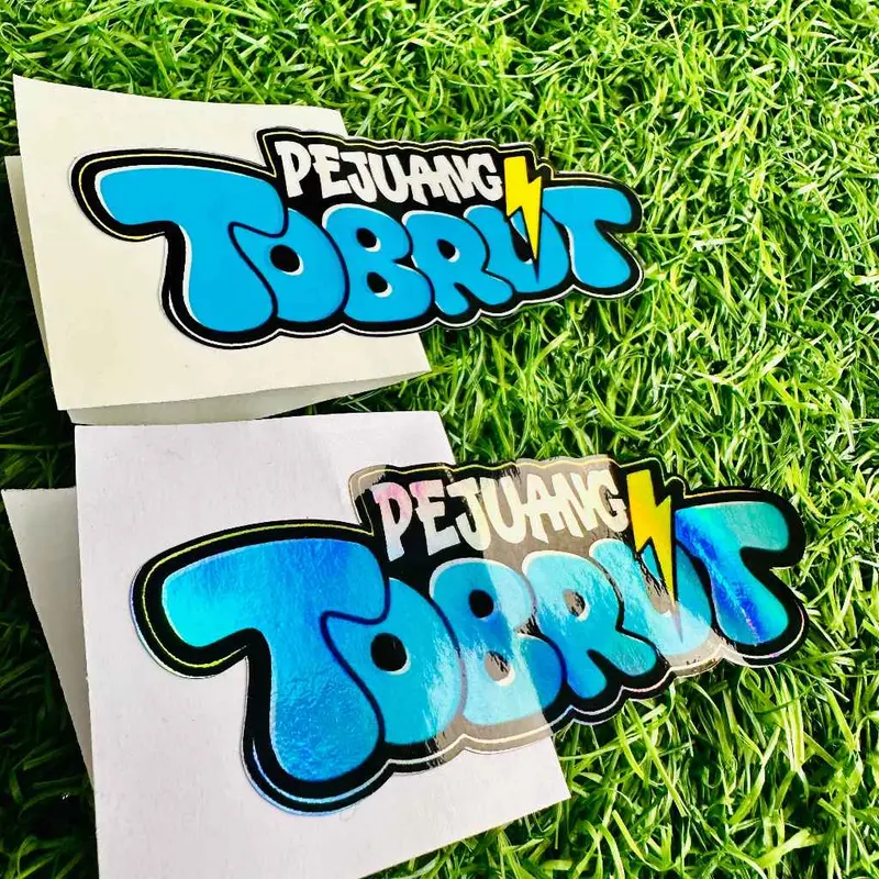 Sticker Pejuang Tobrut 10cm x 4cm: Vinyil Glossy & Hologram dengan Potongan Presisi 2