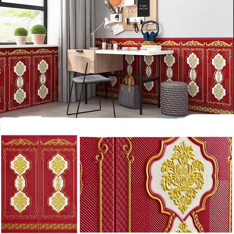xốp dán chân tường kích thước 90x70 cm, mặt sau có sẵn keo 3