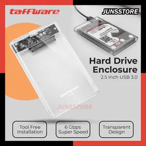 [ ORI ] TAFFWARE HARD DRIVE SSD ENCLOSURE 2.5 Inch USB 3.0 to USB Micro B 3.0 - WX537 - Transparent