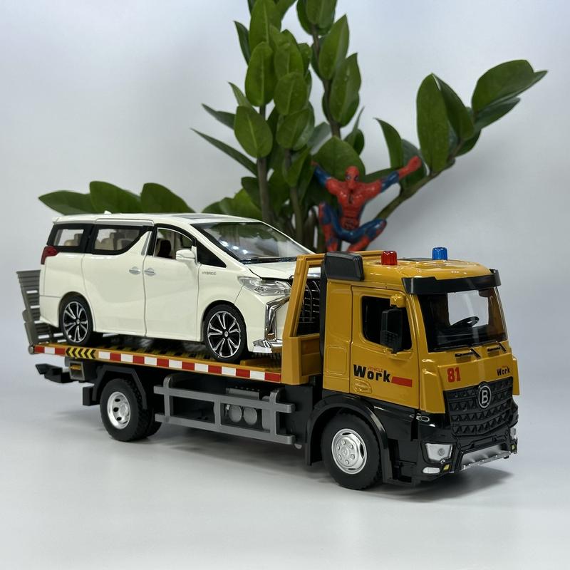 Mô hình xe cứu hộ giao thông sàn trượt có Cabin xe bằng kim loại tỷ lệ 1:24 Tặng biển số VIP