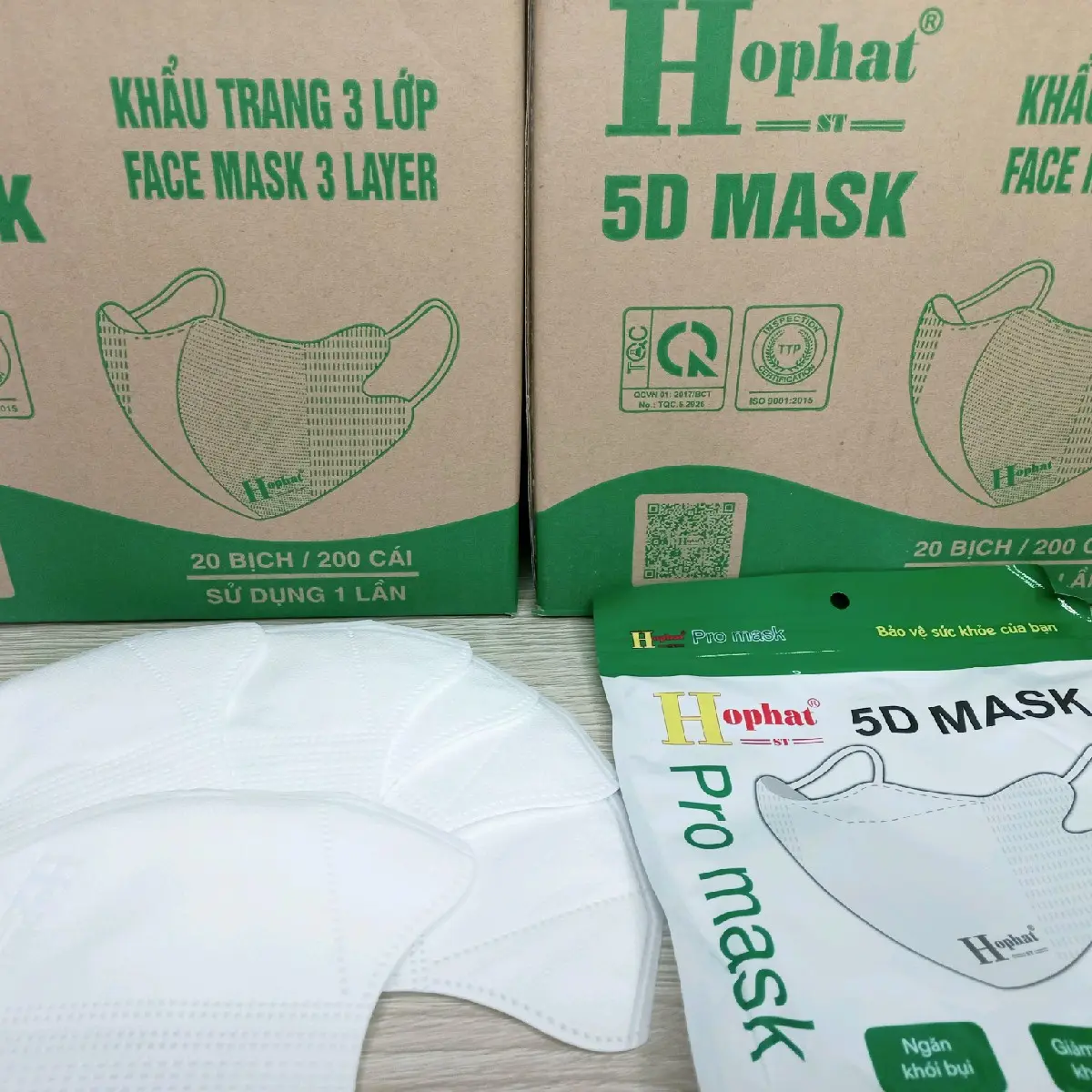 khẩu trang kháng khuẩn 5D HoPhat-ST sl 1 thùng 200 cái