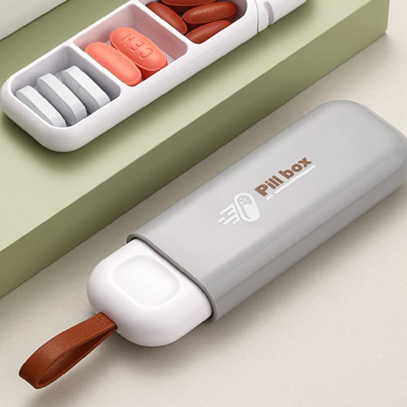 Portable Pill Box, 1 Count Mini Pill Organizer, Pill Storage Box, Travel Medicine Box, Medicine Storage Box for Home and Outdoor Travel 2