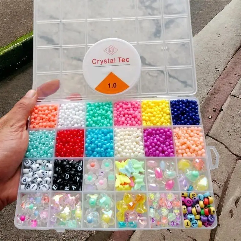 Murah nursa manik Manik Pasir Mote 8/o 3mm Set 24 Plus Manik Ackrilik Cantik Meronce manik Manik