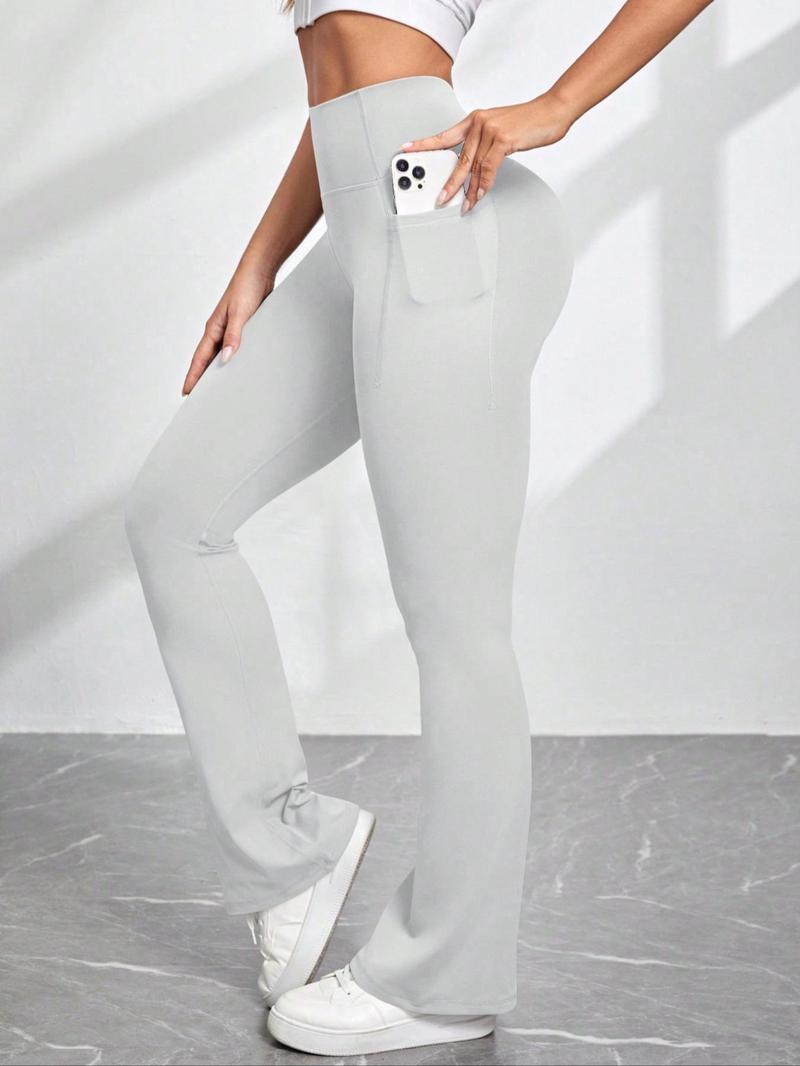 Product Introduction of Women's Solid High Waist Butt Lifting Sports Leggings, Casual Comfy Breathable Pocket Design Skinny Pants for Yoga Gym Workout Running, Ladies Sportswear for All Seasons 6