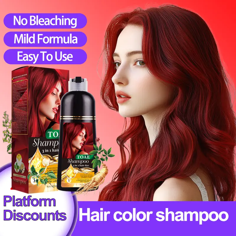 TOAE Hair Dye Shampoo 3 In 1 Herbal Hair Dye Color Shampoo Plant ...