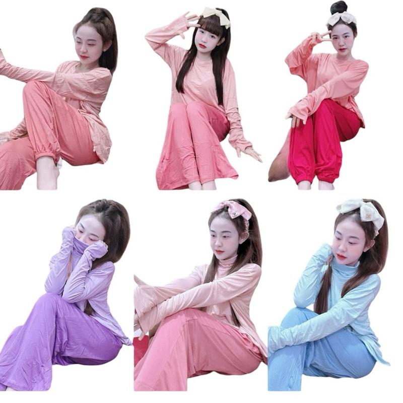 ĐỒ BỘ THUN LẠNH Ủ KEM XỎ NGÓN Nữ Women Áo Top