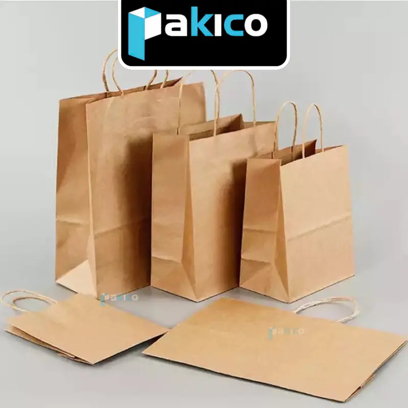 Túi Giấy Đựng Quà Tặng Mini/ Size To - Túi Giấy Kraft Đựng Quần Áo/Thực Phẩm  - Túi Giấy Xi Măng PAKICO 4
