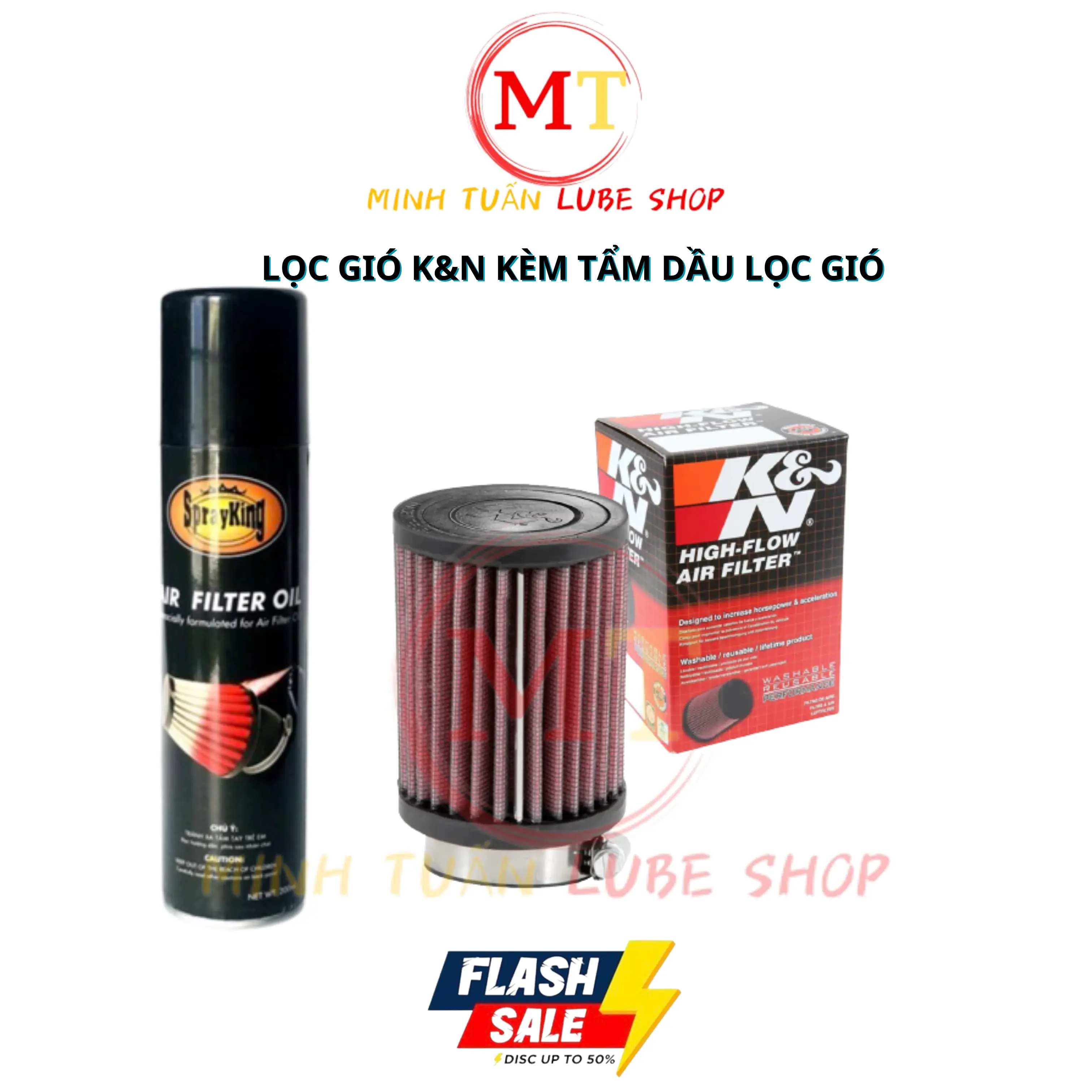 LỌC GIÓ TRỤ K&N KÈM TẨM DẦU