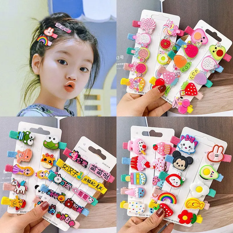 10PCS JEPIT RAMBUT ANAK / JEPITAN RAMBUT ANAK MOTIF KARAKTER KARTUN