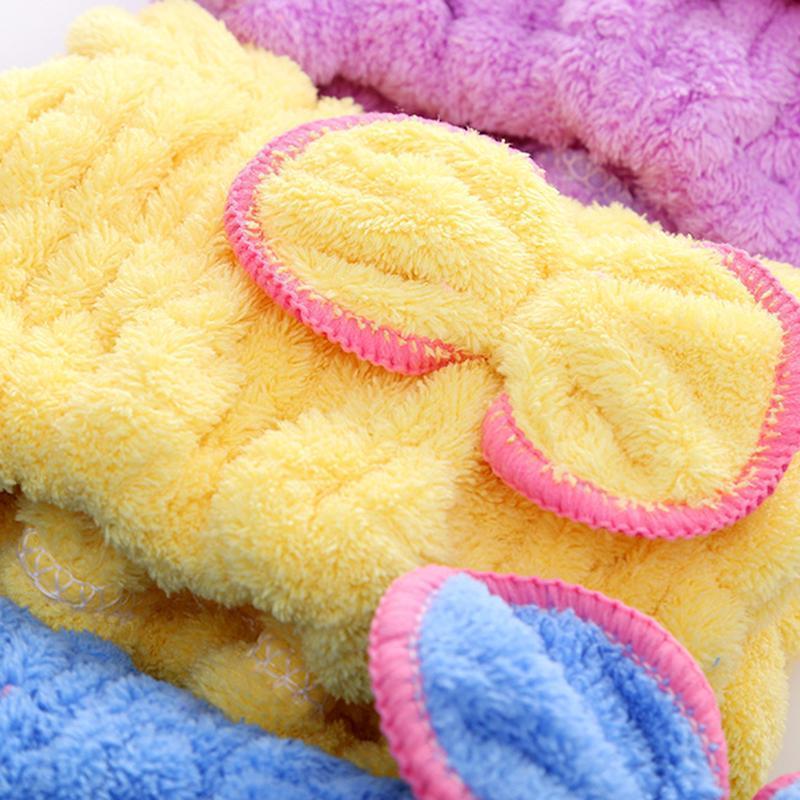 Product Introduction of Hair Turban, Quick Dry, With Bow, Bath Towel Hat, Bathroom Accessories Microfibre Quick Hair Drying Bath Spa Bowknot Wrap Towel Hat Cap For Bath Bathroom Accessories 7