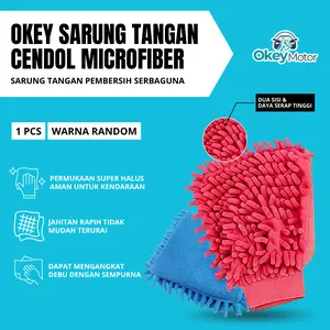 Sarung Tangan Cendol Kain Lap Microfiber Dua Sisi Cuci Mobil Motor Kain Lap Pembersih Serbaguna Detailing
