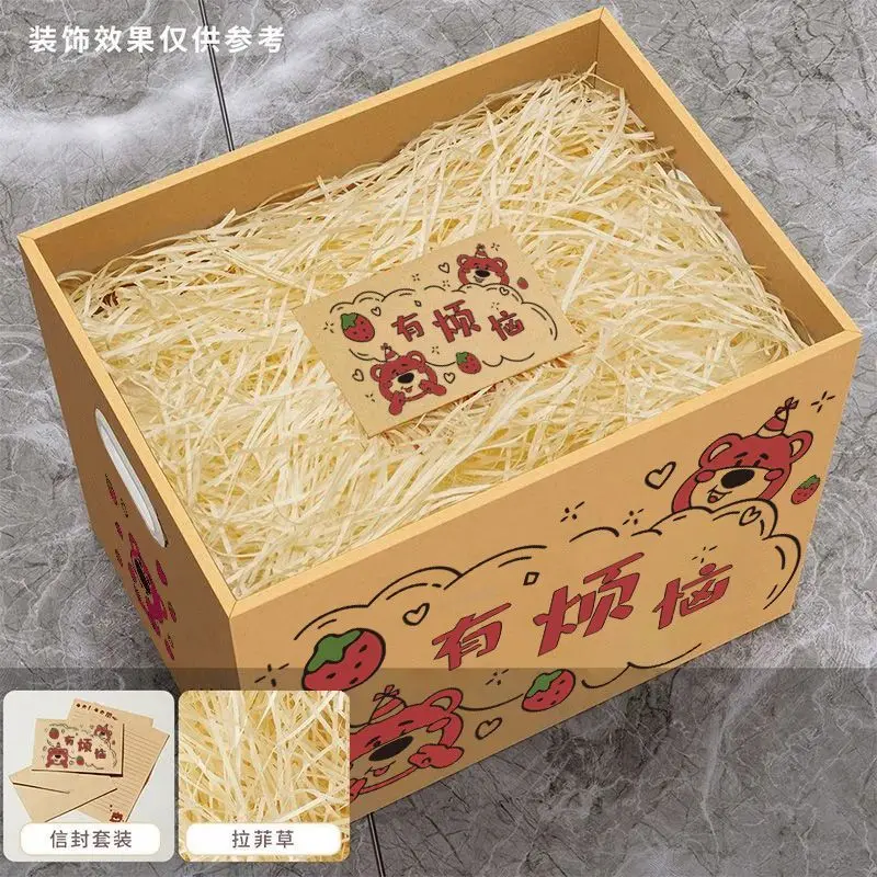 Hộp Quà Sinh Nhật, Hộp Rỗng, Hộp Đóng Gói, Thiết Kế Hoạt Hình Nữ Tính Gấu Dâu Tây Graffiti, Thích Hợp Đựng Đồ Ăn Nhẹ Và Quà Tặng Lớn 7
