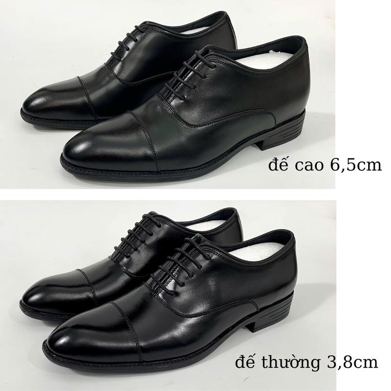 giày tây nam - giày tây công sở cổ điển tăng chiều cao 6,5cm lịch lãm chỉnh chu