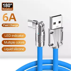 Kabel Gamers HC-16 kabel data Fast Charging Model Putar/Rotasi 120W 6A