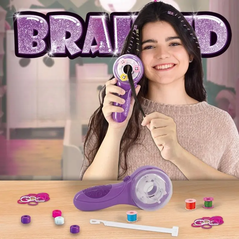Automatic Hair Braiding Machine, 1 Box Hair Braiding Tool & Random Color Accessories, Hair Styling Tool for Girls, Birthday and Holiday Gift Selection 0
