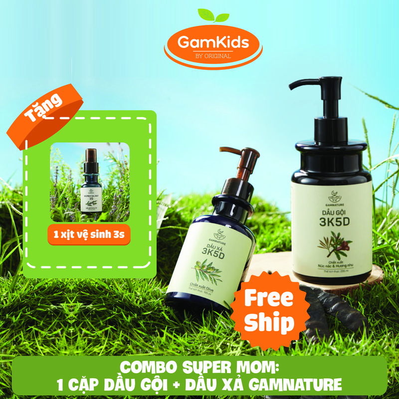 COMBO dầu gội, dầu xả thiên nhiên GamNature lưu hương 10 tiếng, nuôi dưỡng tóc chắc khoẻ tự nhiên 0