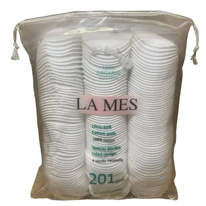 (Combo 2 Gói ) -.- Bông tẩy trang Lames 201 miếng 100% cotton , bông miếng cắt sẵn tự nhiên dành cho da nhảy cảm