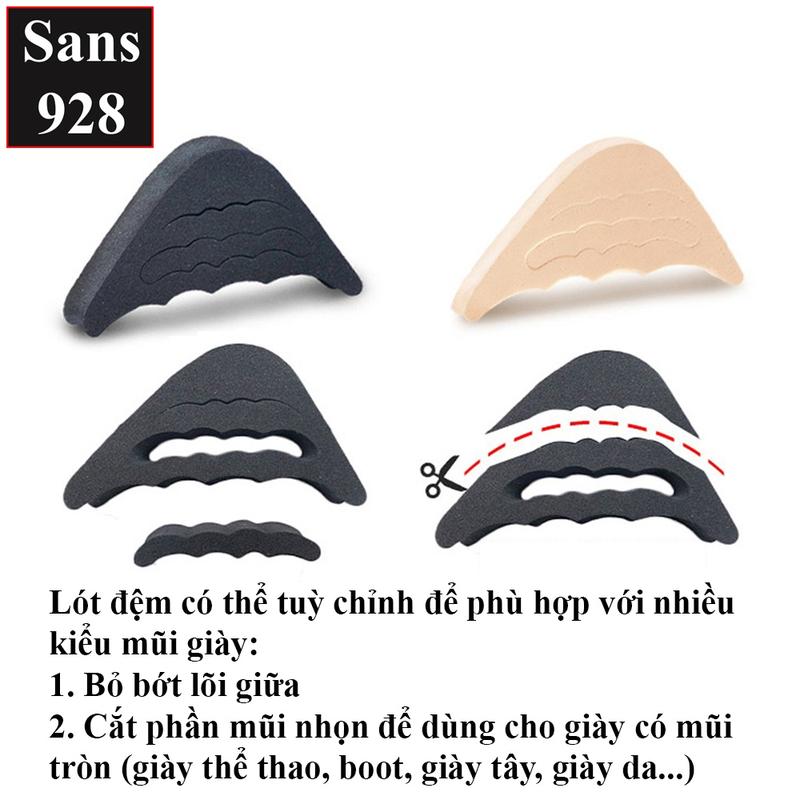 Miếng lót mũi giày cao gót Sans928 đệm lot giầy độn su non chống rộng trơn trượt nứt da đau giảm size êm chân 3