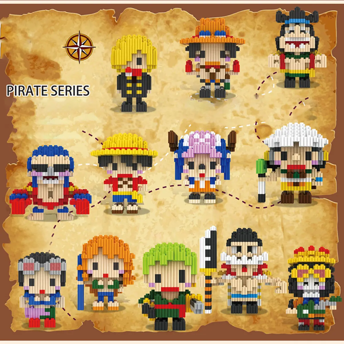 PirateToys Cute Block Mini Character Building Block Children's Education Game For Boy