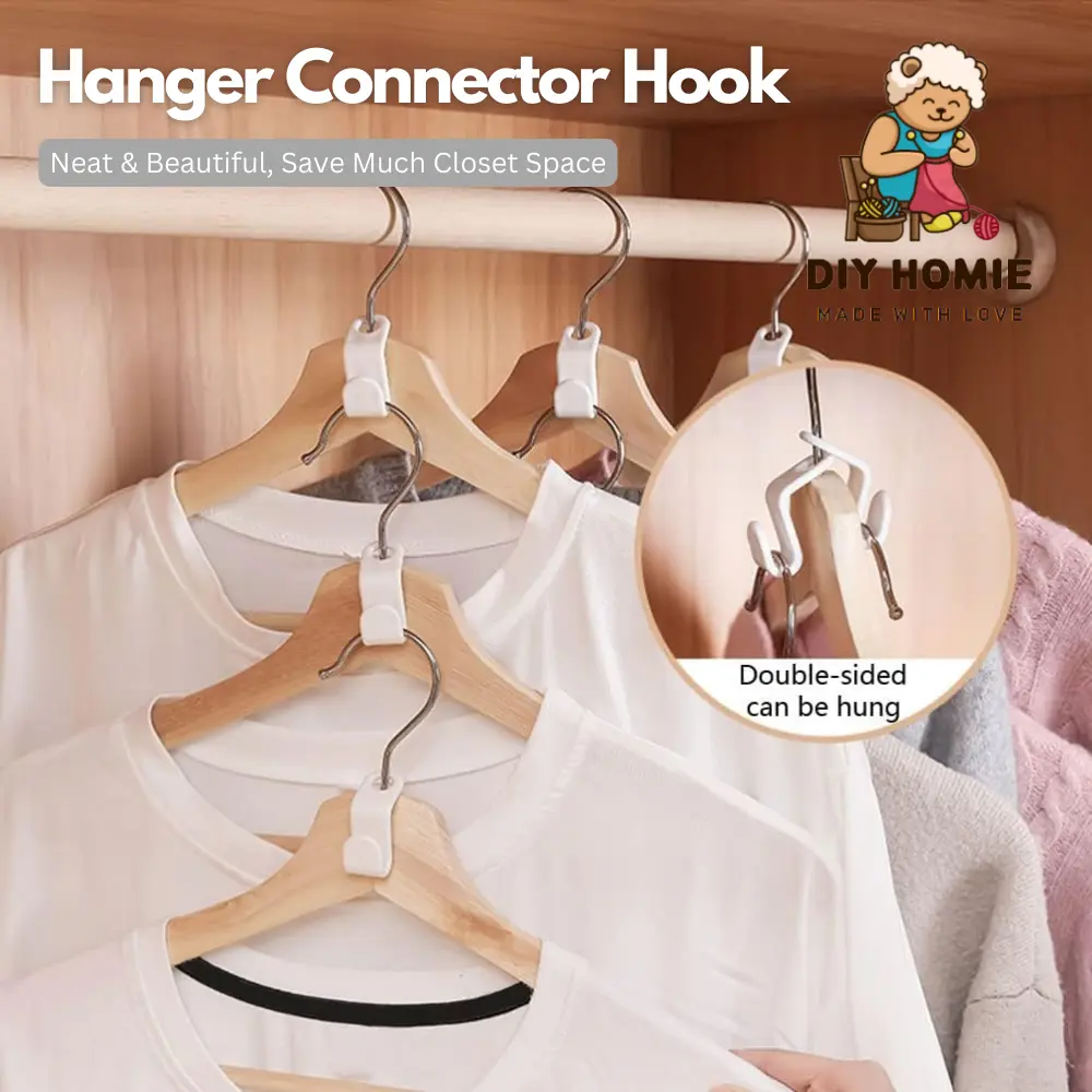 1Pc Clothes Hanger Connector Hooks White Folding Storage Holder Cloth Hanger Connection Hook Space Saving Supplies