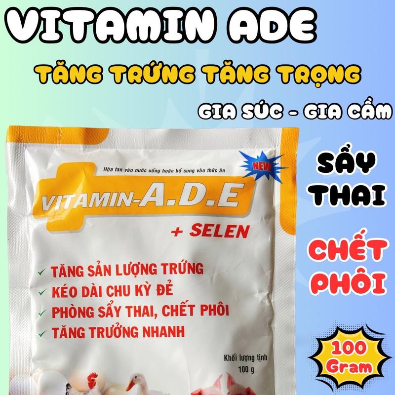 Vitamin ade giúp tăng sản lượng, kéo dài chu kỳ đẻ, tăng trọng dùng cho thú cưng gói 100gram công ty anvet 0