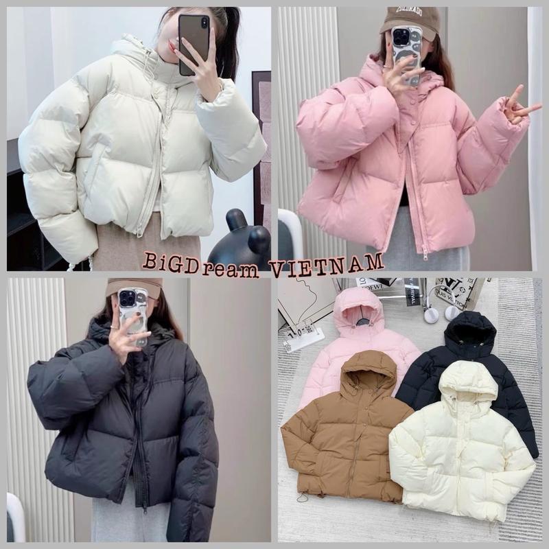 Áo Khoác, Áo Phao Béo, Áo Phao Nữ Có Mũ Liền Siêu Nhẹ Ấm Áp, Chất Xốp Hàng QC, Mẫu Mới 2024