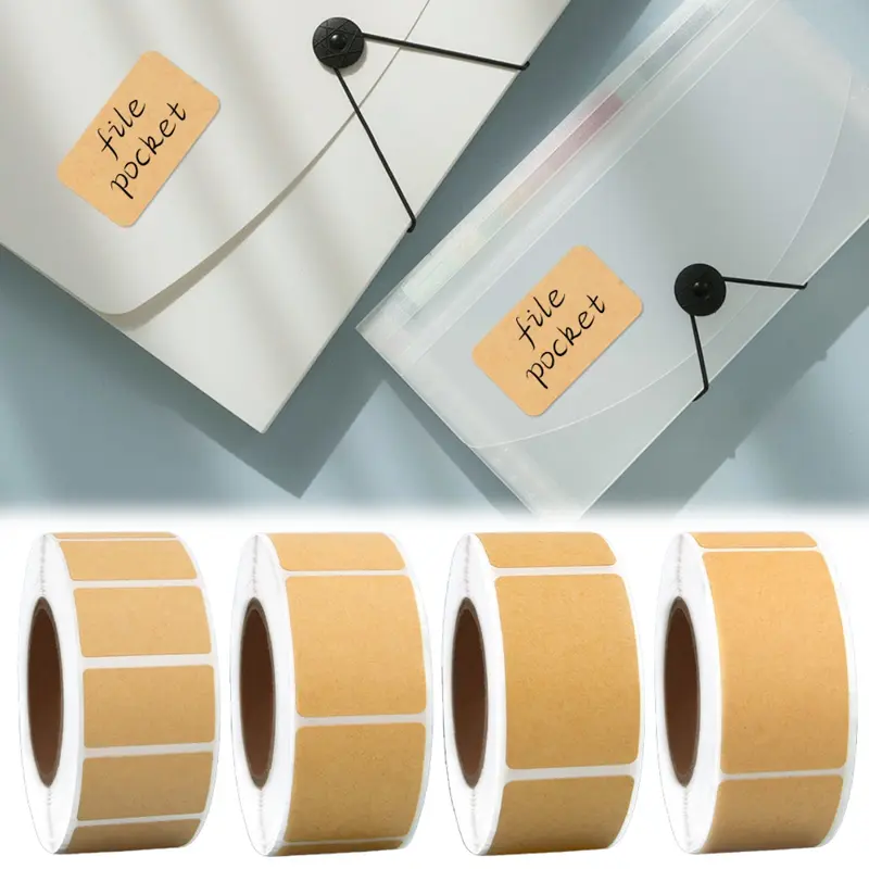 Vintage Blank Kraft Paper Label Rectangle Handmade Sealing Sticker ...