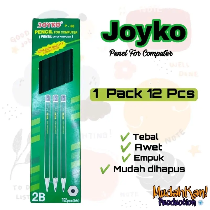 Pensil 2B JOYKO P-88 [ 1 Box isi 12 ] [ 1Box isi 6 ] Pensil 2B / Pensil