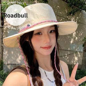 ROADBULLかわいい速乾性のある女性用フィッシャーマンハット,夏用の薄い手で通気性も抜群ののあるバケットハット,アウトドア登山用帽子,つばグアンリよけ帽子
