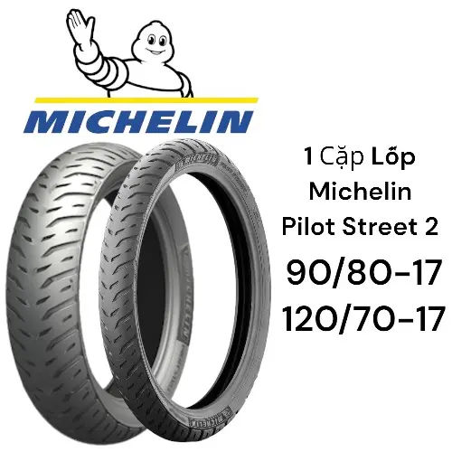 Căp lốp 90/80-17 và 120/70-17 Pilot Street2 xe Winner,Ex150 Phụ Tùng Cao Su Phụ Kiện
