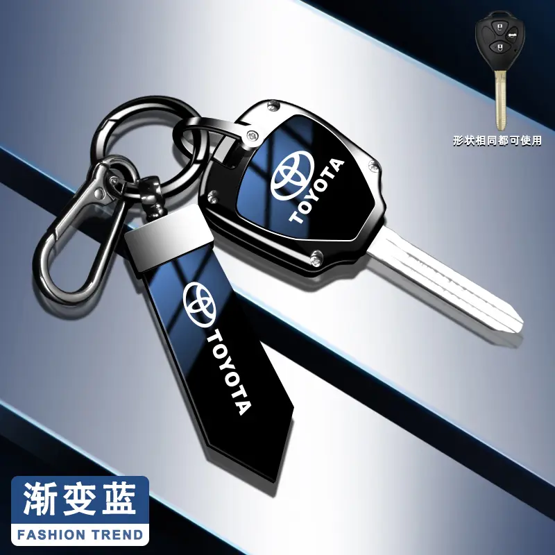 Zinc Alloy Glossy Mirror Gradient Car Key Case Cover Smart Keyless Remote Fob Shell Keychain TPU Protection For Toyota Auris HiLux Corolla Fortuner Prado Verso Camry Yaris Vios Rav4 Ractis Matri