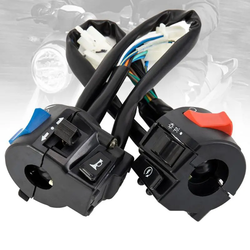 Universal 2 Pcs/set 7/8" Motorcycle Handlebar Horn Button Turn Signal Fog Light Controller Switch Turn Signal Headlight Power Control