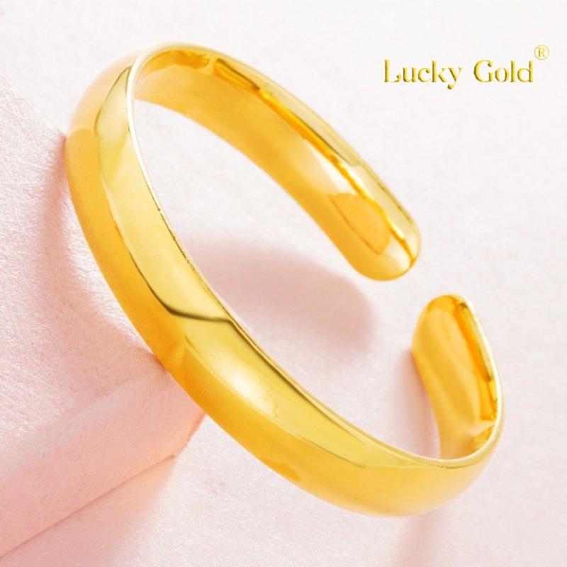 Product Introduction of [Lucky K Gold]  24K Gold Thickened Glossy Women's Starry Sky Open-Ended Bracelet Au999 Meteor Shower Bracelet 80