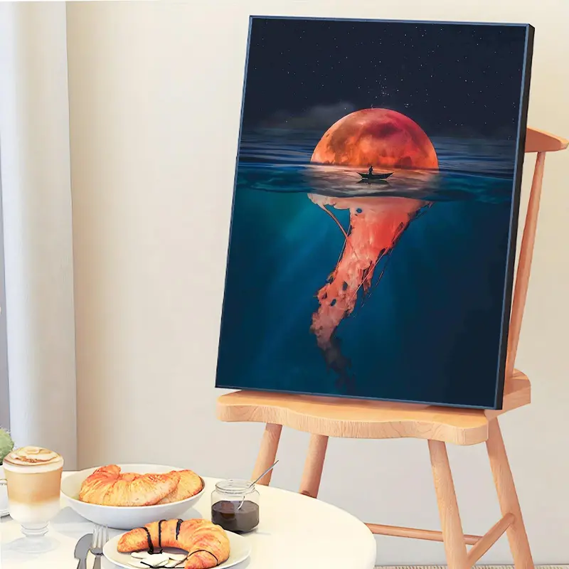 Jellyfish Pattern DIY Acrylic Painting Kit without Frame, DIY Painting Supplies for Home Decor, Wall Art Decor for Home Living Room Bedroom 8