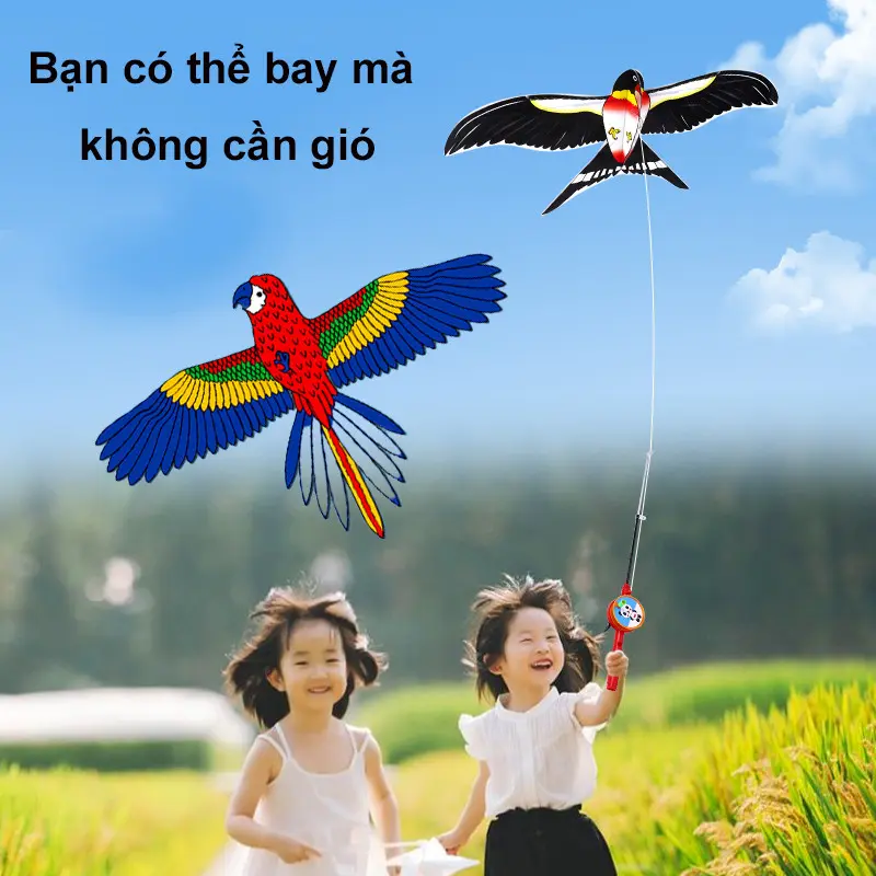 Đồ Chơi Diều Trẻ Em, Thiết Kế Hình Chim Đại Bàng Hoạt Hình, Có Cần Câu, Thích Hợp Cho Các Hoạt Động Ngoài Trời, Đồ Chơi Trẻ Em 8