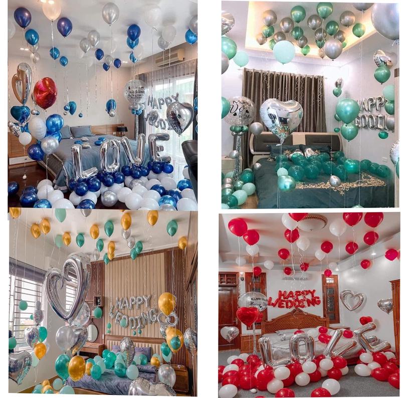 Sét bóng trang trí phòng cưới , phòng tân hôn