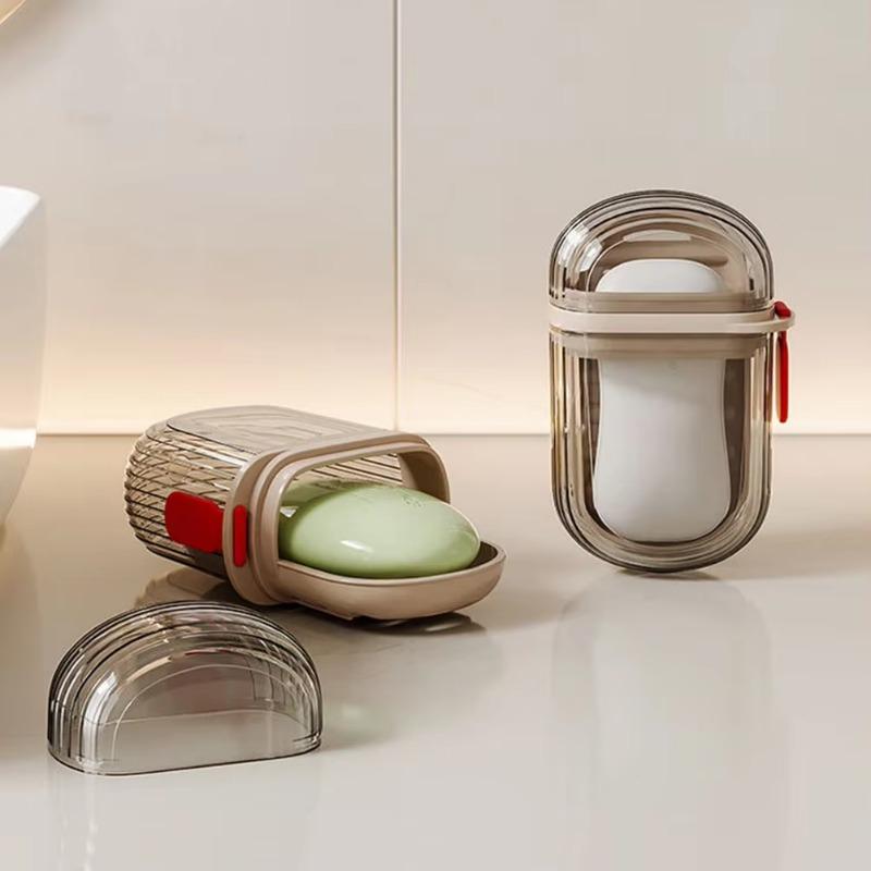 Plastic Soap Dish Travel Box Holder Container With Lid Durable Soap Case Strong Sealing Organizer Bathroom Home Outdoor Hiking 3