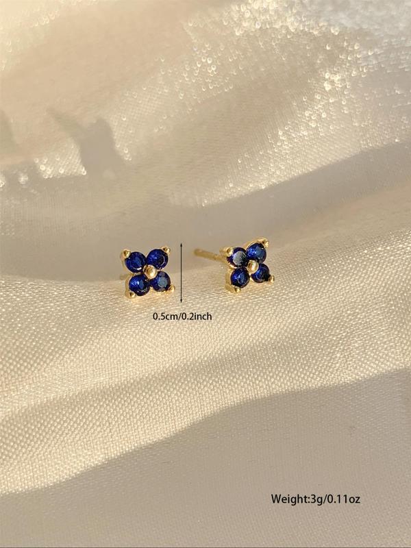 Flower Design Stud Earrings, Rhinestone Decor Stud Earrings for Women for Party, Daily Decor, Trendy All-match & Exquisite Jewelry for Birthday Gift 5