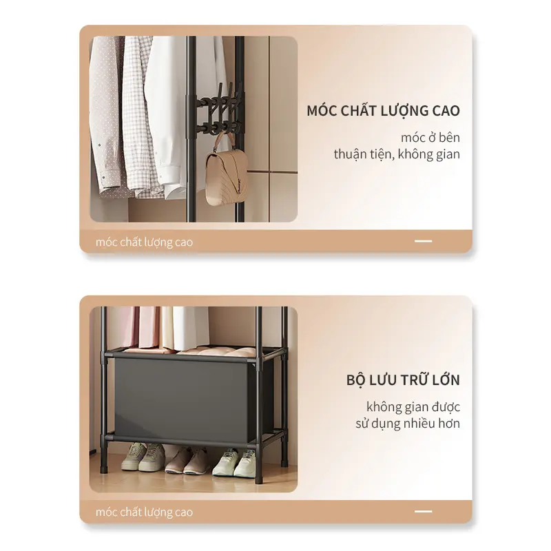 Kệ Để Đồ Đa Năng Có Giá Treo Đồ Kèm Rèm Kéo Có Thiết Kế Hộc Để Đồ Dùng Cá Nhân Bên Dưới Hiện Đại Thông Minh 5