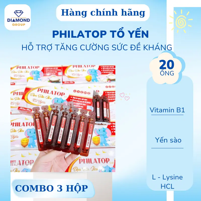COMBO 3 HỘP Philatop tổ yến thực phẩm bổ sung chăm sóc sức khỏe cho bé