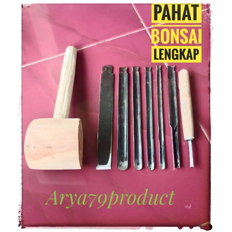 Alat Pahat Tatah Ukir bonsai Isi 7pcs Plus Ganden 0