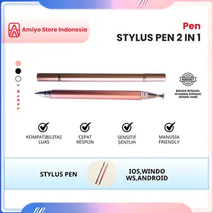 AMIYO Stylus Pen Universal  dan Pulpen 2 in 1 Warna Random