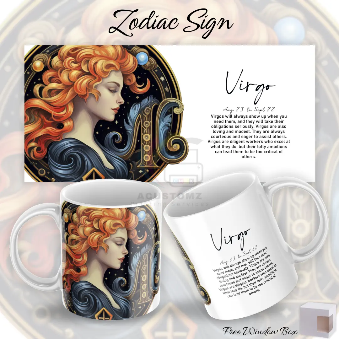 ACustomz Zodiac Star Sign – Stylish Personalized Mugs for Astrology Lovers (White Mug & Magic Mug )