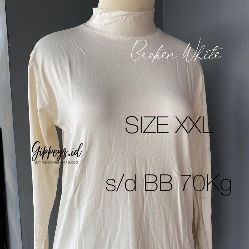 Manset uniqlo turtle neck inner tangan panjang baju bahan kaos rayon 4