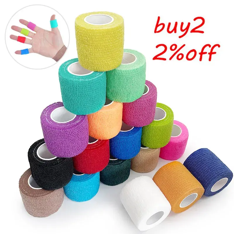 Băng Gạc, 1 Cuộn, Tự Dính, Thoáng Khí, Băng Quấn Đàn Hồi, 2,5 / 5 / 10Cm * 4,8M, Thích Hợp Để Cố Định Thể Thao, Cho Ngón Tay, Cổ Tay Và Chân