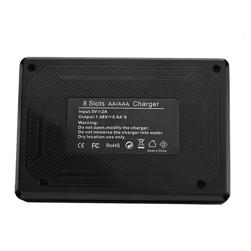 Bộ Sạc Pin AA AAA 8 Bay, LCD, USB C, Sạc Tốc Độ Cao, Khe Cắm Độc Lập Cho Pin Sạc NiMH NiCD 7