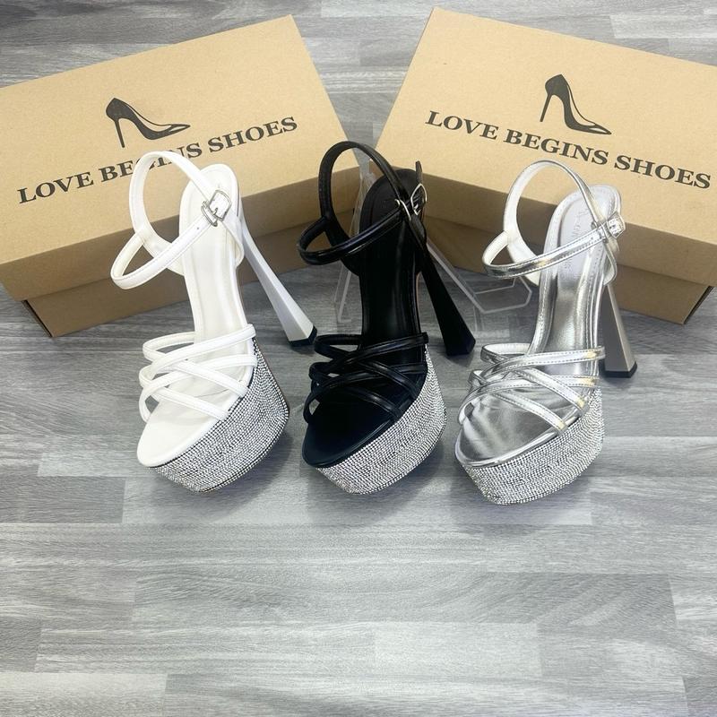 Giày cao gót 15 phân love begins giày đúp xoàn 4 dây chéo mã 15