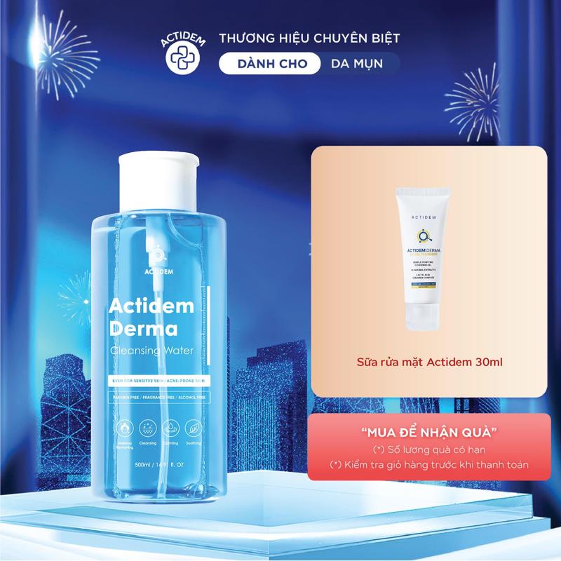 [LIVE DEAL ĐỘC QUYỀN]️️️ Nước tẩy trang Actidem 500ml tặng Gel rửa mặt Actidem 30ml