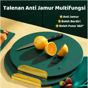 eOnepro Talenan Bulat Anti Jamur 2in1 Alas Tatakan Pemotong Buah Sayuran Daging